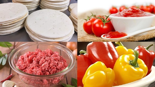 Nguyên liệu để làm bánh pizza